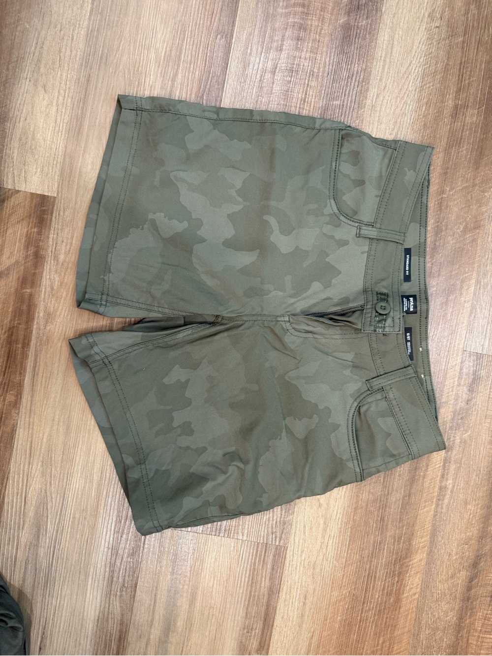 Prana Olive Camo Flat-Front Women's Shorts
